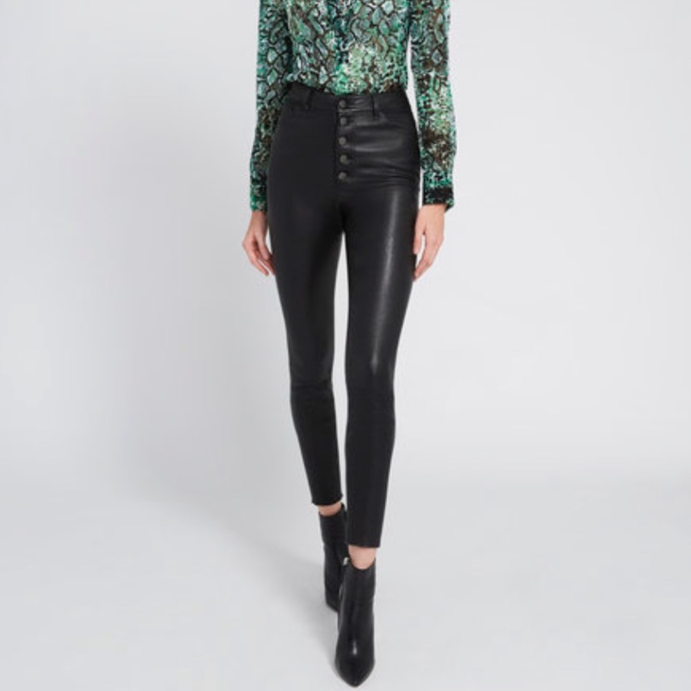 Alice + Olivia Mikah leather skinny pant